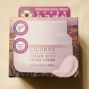 Licorne Vegan Rice Facial Cream, Hydration/Brightening/Korean Skincare-50 ml